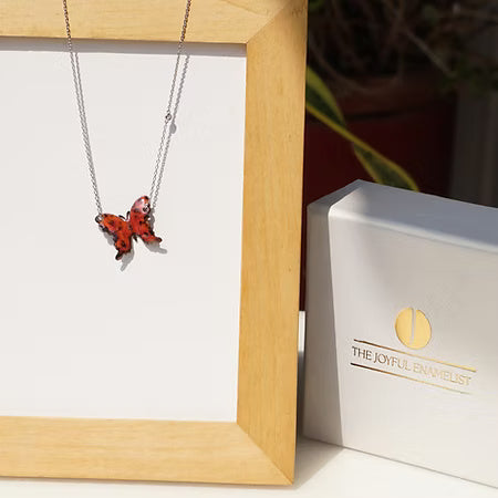 Serenade Blossoms - Poppy Kiss Butterfly Necklace