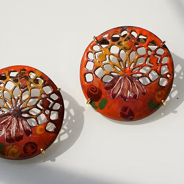 Autumn Garden Button Earrings
