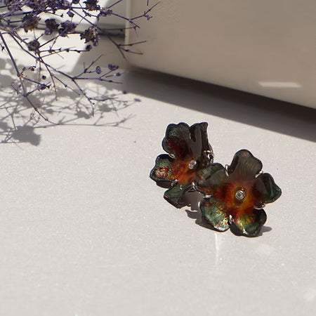 Flower Dance Enamel Earrings
