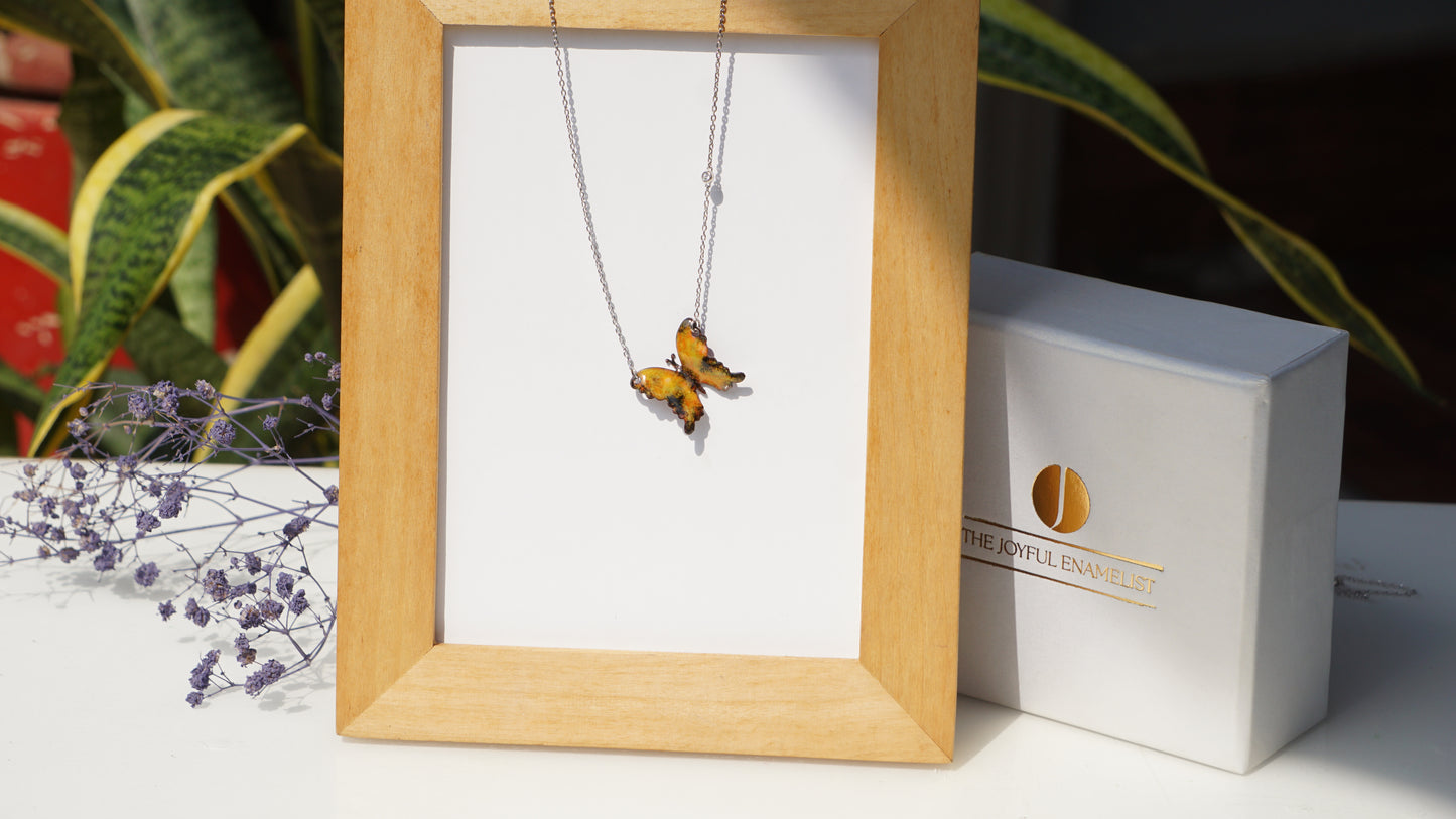 Serenade Blossoms - Sun-kissed Butterfly Necklace