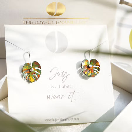 Summer Bloom Monstera Earrings