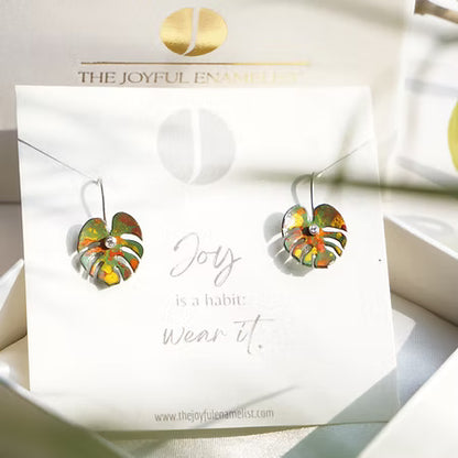 Summer Bloom Monstera Earrings