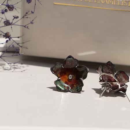 Flower Dance Enamel Earrings