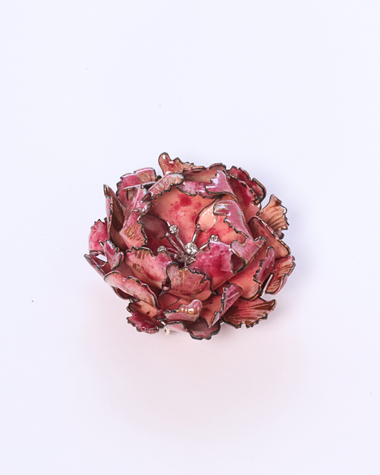 Pink Peony Brooch